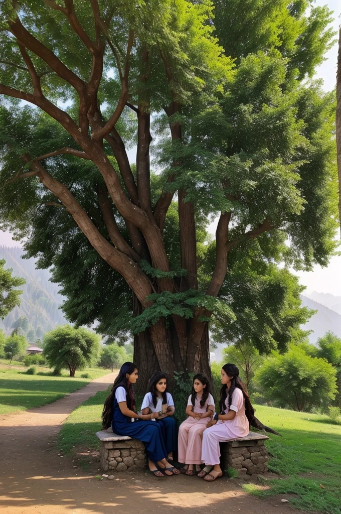 The pic of a unique kashmir is parpul tree and tree niche girls and boys time spend 💕 seen the nature look and the tree lees