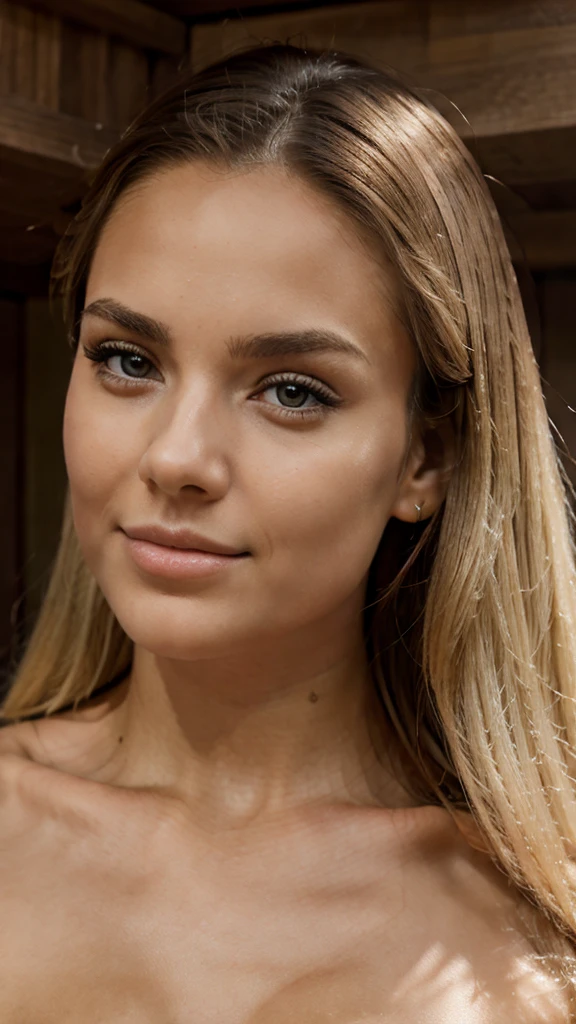 masterpiece, ultra realistic, proto profesional. Create an ultra-realistic image, in the highest resolution possible, of a beautiful 20-year-old girl with blonde hair. The image must have extremely sharp skin details, making it look like a real photograph. The eyes should be perfect, with a natural shine; eyelashes detailed and well-defined; eyebrows symmetrical and well-shaped; lips perfectly shaped and of a natural tone; and a nose proportional and without imperfections. The facial features should be well-marked and defined.
