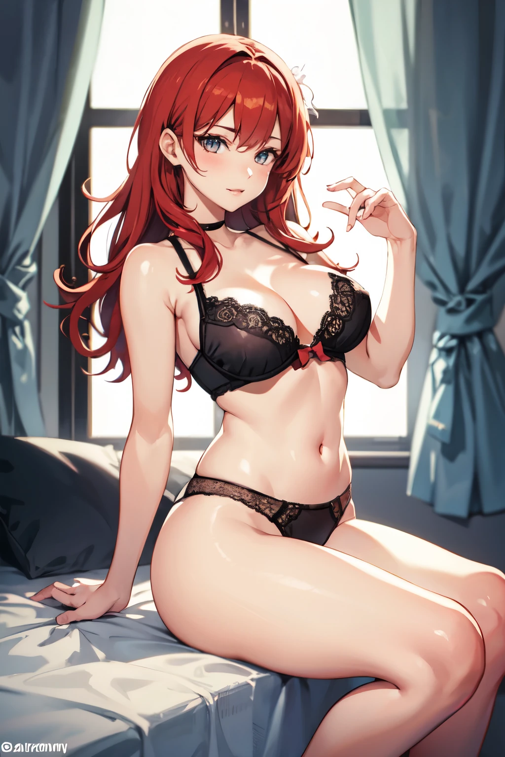 high school girl,underwear,Red hair