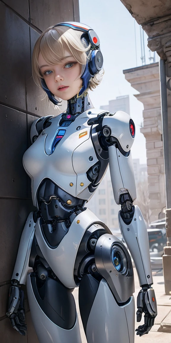 There is a woman in a robot suit posing next to an ancient building, Beautiful white girl half cyborg, Cute Cyborg Girl, Beautiful Cyborg Girl, Perfect Robot Girl, Cyborg Girl, Young cyborg Grady, 美しいFemale Robot, beautiful robot woman, Cyborg Girl, Perfect cyborg woman, Porcelain Cyborg, Female Robot, Beautiful Cyborg Images