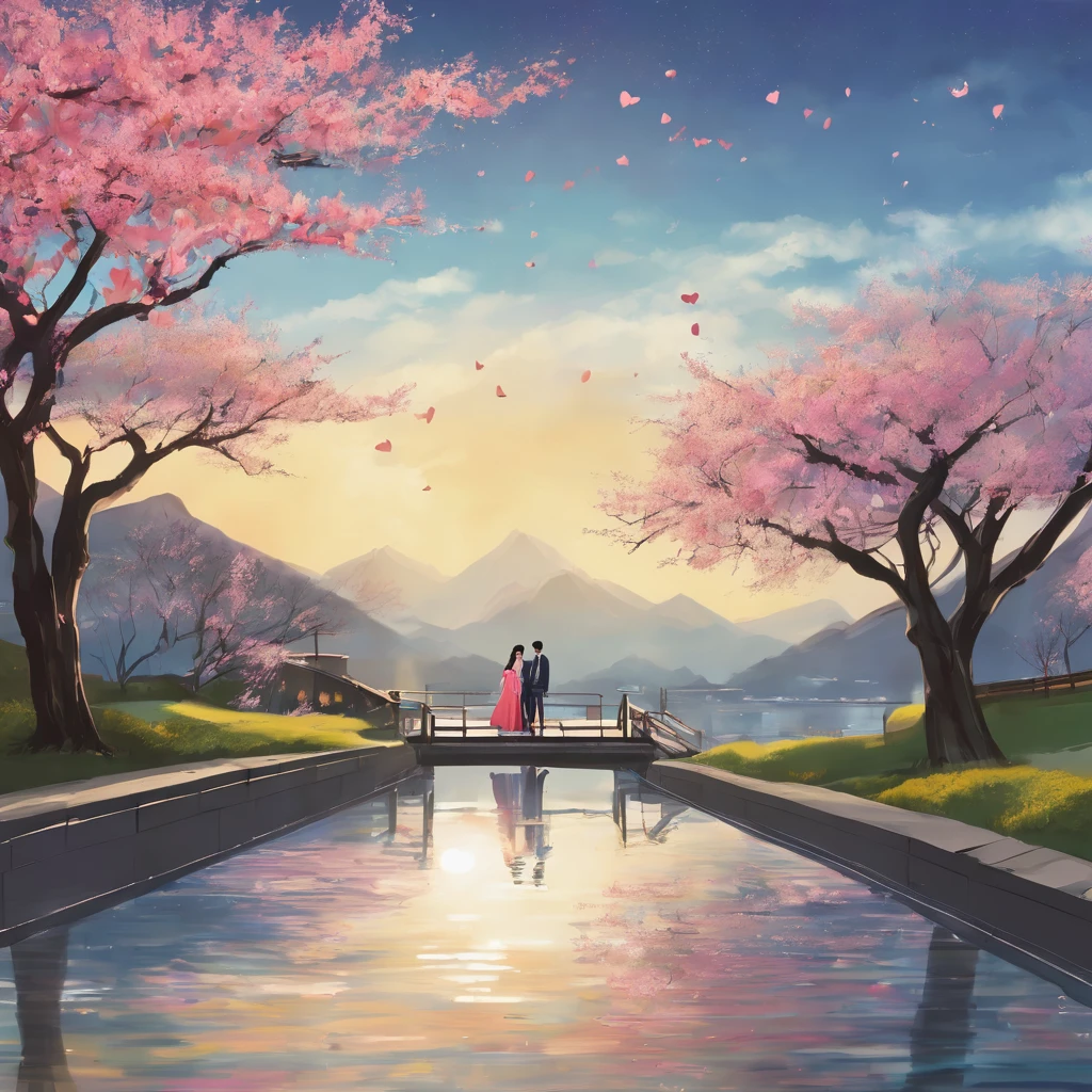 draw a cover with the title "Falling in Love with Your Soul" for my drama in the style of modern Korea it is a romance drama