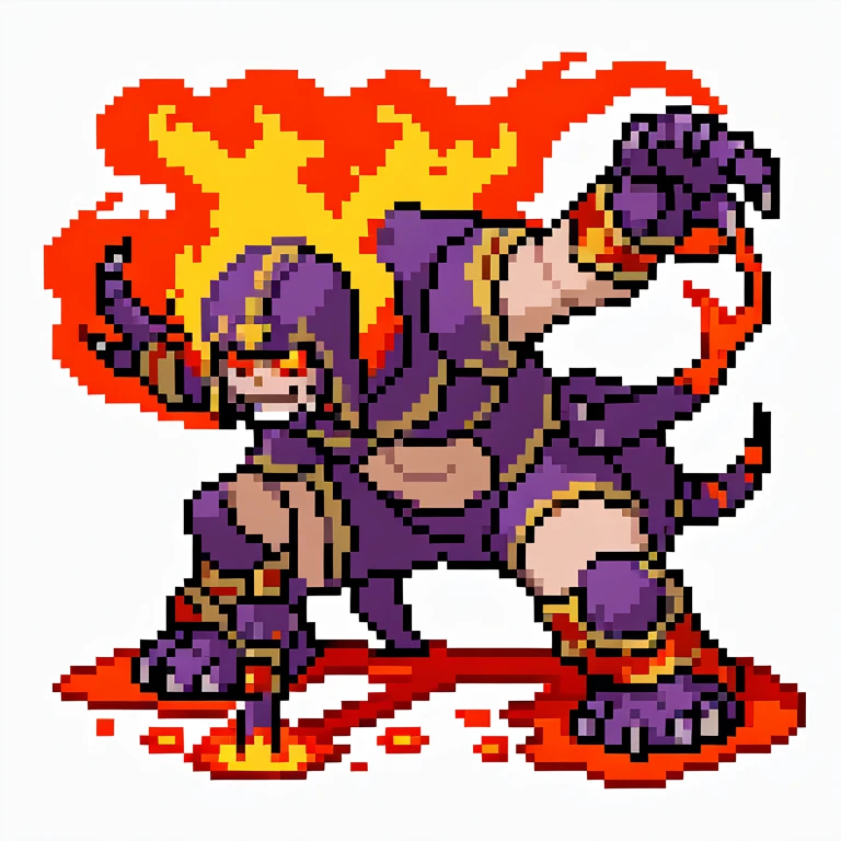 demon crawled over on fire. warhammer . full body