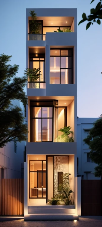 Perspective of a modern house with a large enough front yard, main materials are light yellow walls, stone and wood, a road running in front of the house, (RAW photo, real, best quality, masterpiece: 1.2), current view modern minimalist, 1 street in front of house, shime ring light, indoor brightness:1.2, dynamic lighting:1.3, (hyper-realistic, photo-realistic:1.2), high quality, daylight, contrast high:0.5 perfect light, Archdaily, contemporary masterpiece award, award winning contemporary, beautifully designed masterpiece, spacious modern mansion, modern neo-traditional, wide angle exterior 2022 , mid-century modern, contemporary home, stylish modern feel, long front view, award-winning modern design, stunning lines, residential, exquisite details, indoors gently:1.3