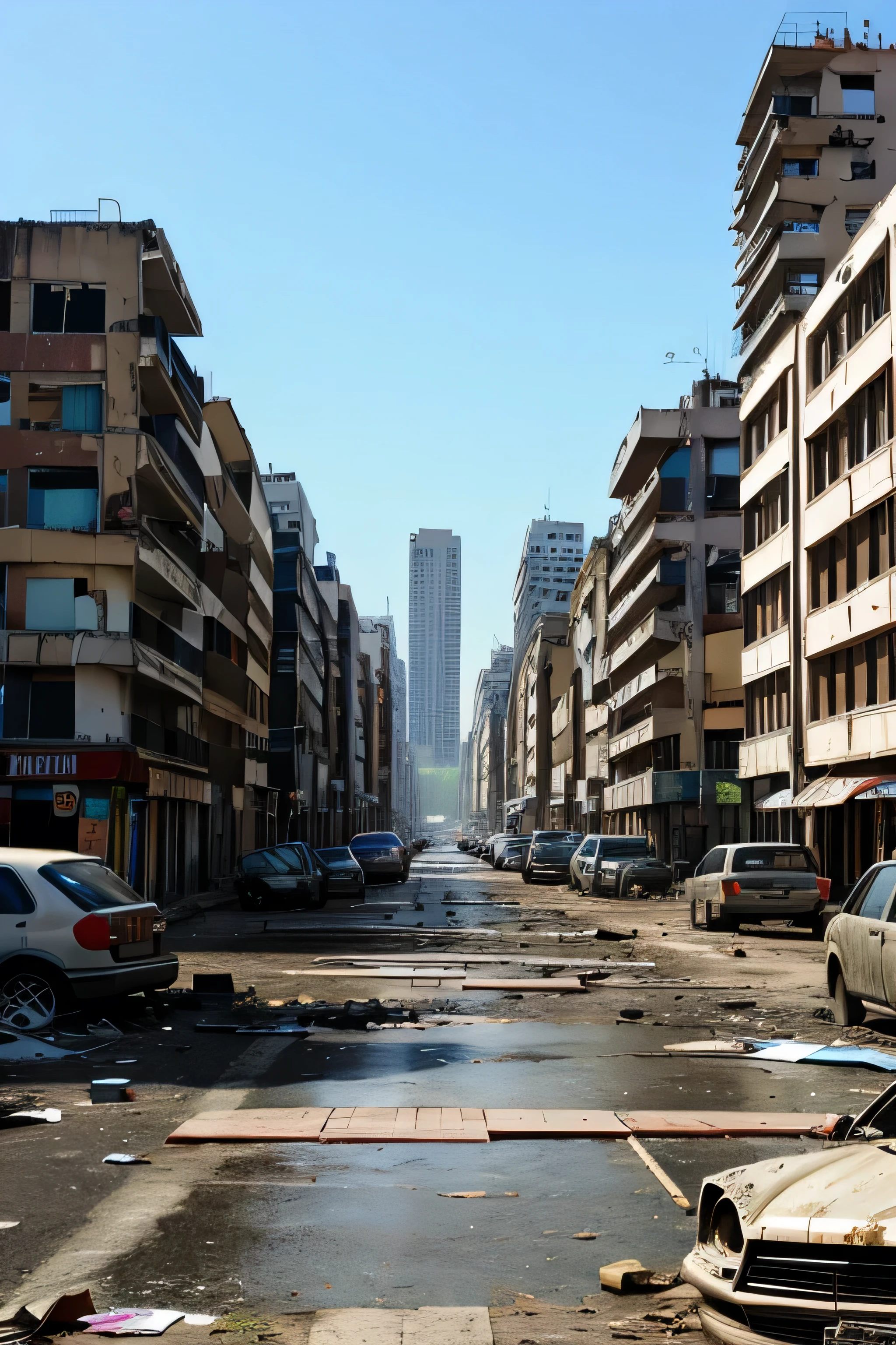 A destroyed city