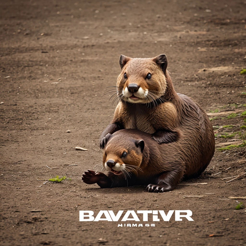 A logo of a beaver
