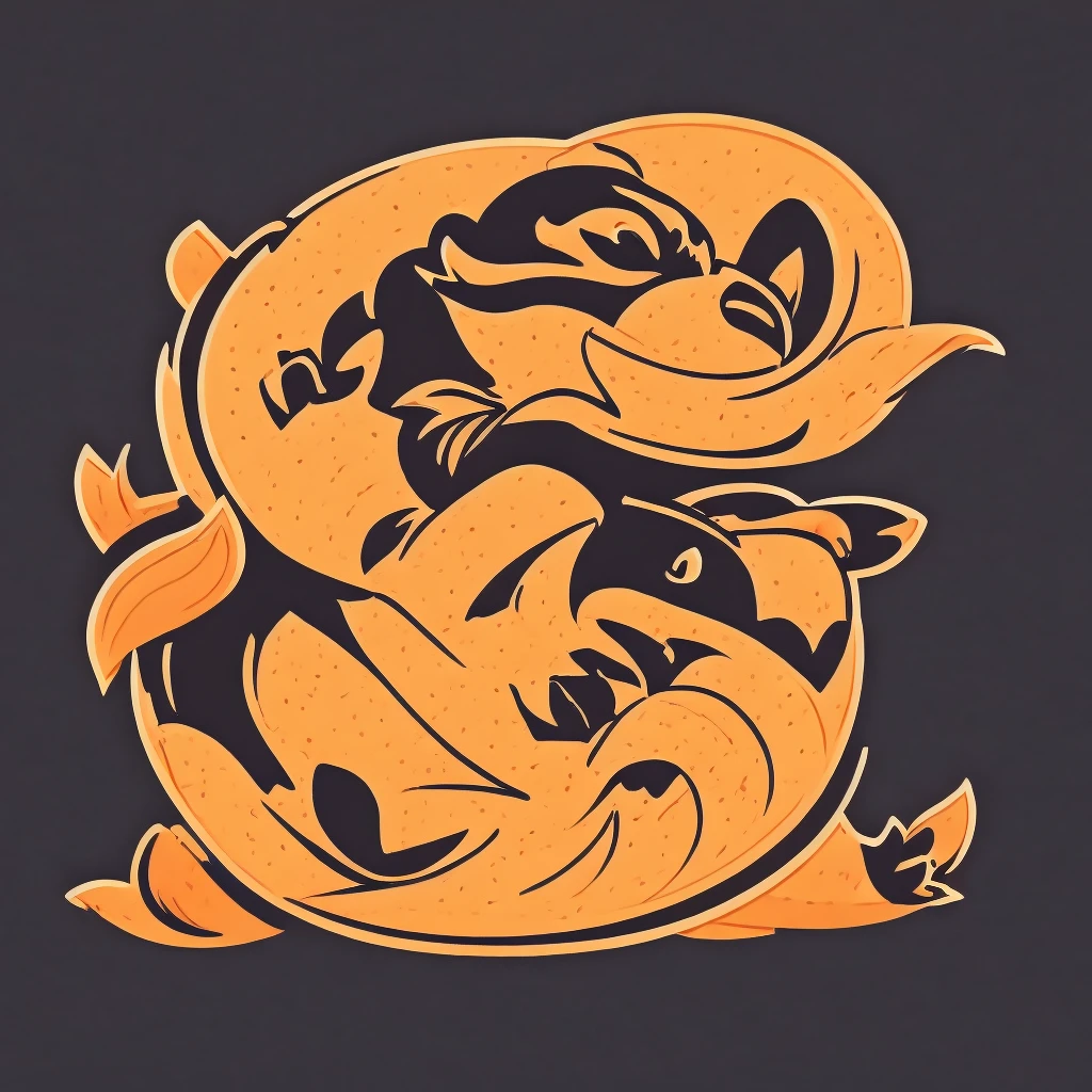 A logo of a beaver, cartoonish, on a black background
