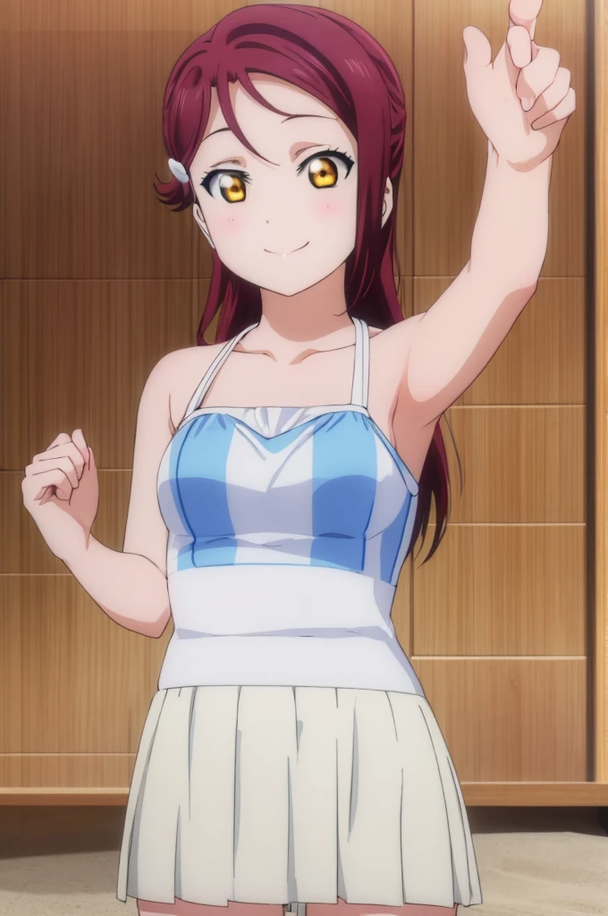 (((pixel-perfect, detail-perfect))), solo, 1girl, riko sakurauchi, smile, sauna, bikini, armpit, medium filesize, ultra High Qality