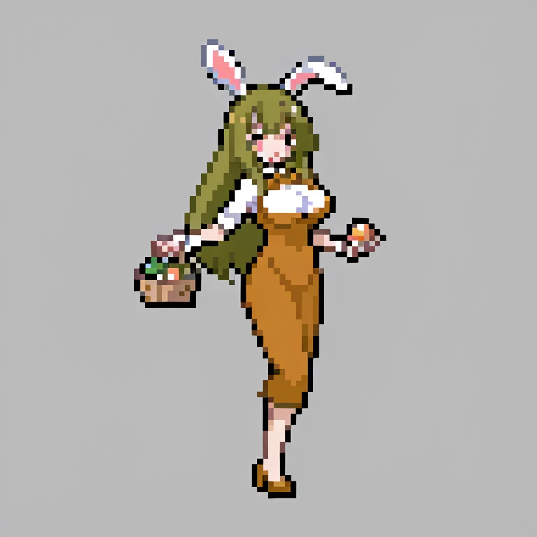 female bunny costume. big breasts .merchant. full body