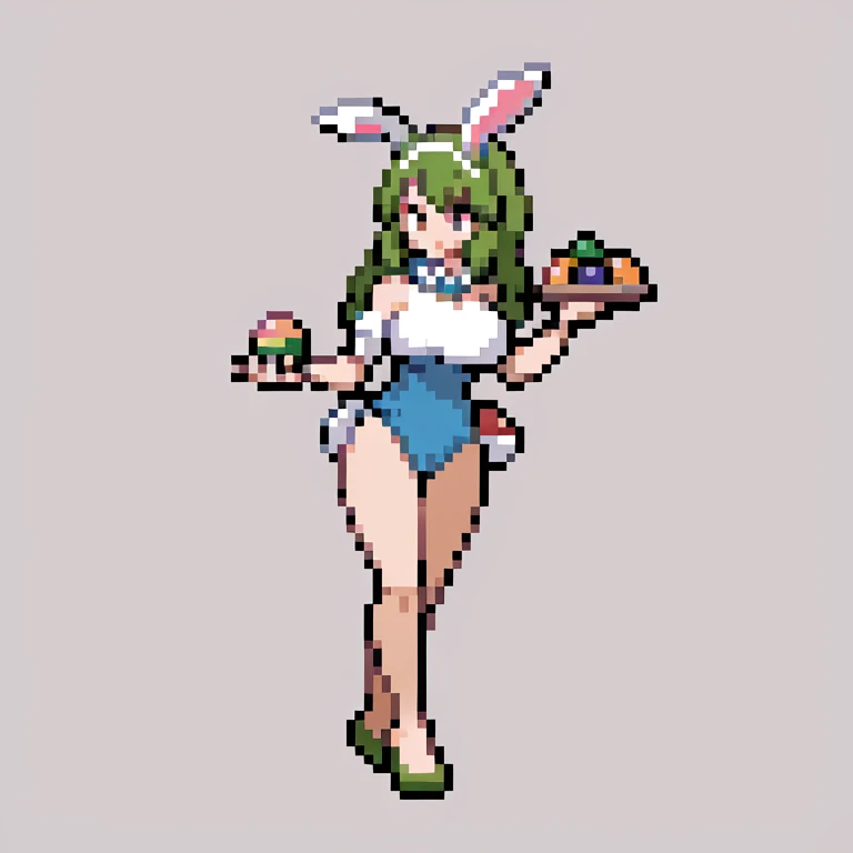 female bunny costume. big breasts .merchant. full body