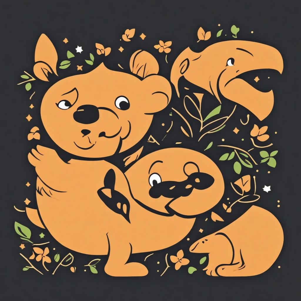 A logo of a beaver, cartoonish, on a black background