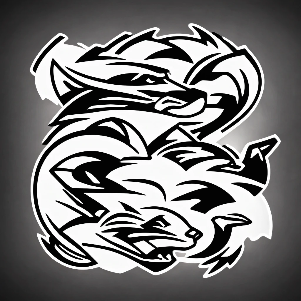 A logo of a beaver, cartoonish, on a black background