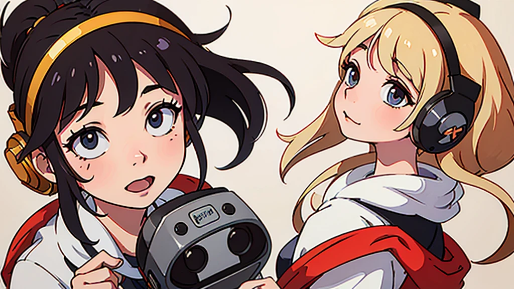 (Highest quality:0.8), Perfect anime illustration, Students listening to music