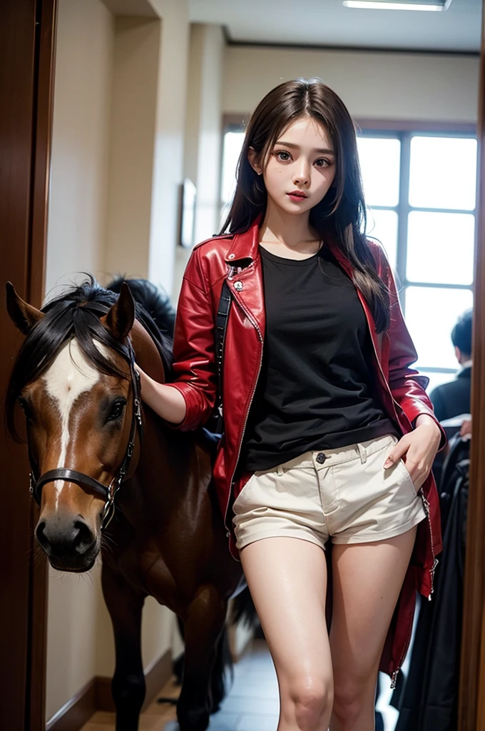 Perfect face, brown eyes and hair, have a pony, Not wearing shirts and trousers, Freya JKT48