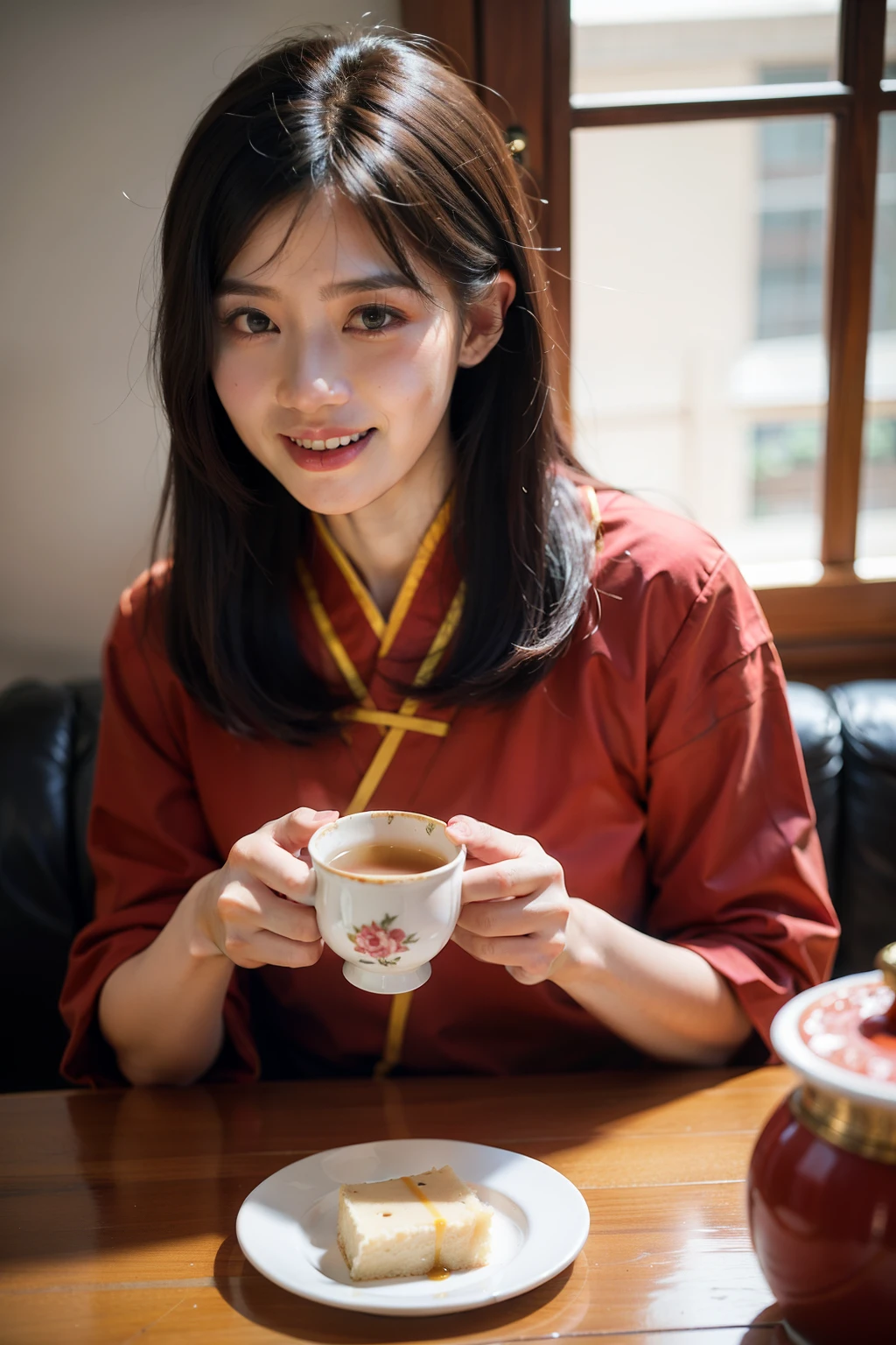 Real portrait，Several girls in Tibetan costumes，Guests drinking butter tea indoors，Laughter continues，中国Tradition服饰的人坐在桌旁, gujian, wonderful, Tradition摄影, Tradition服饰, Tradition服饰, Portraits, sha xi, Tradition服装, exclusive, Hot ，, Artist unknown, Tradition剪裁的西装, Tradition服饰, Tang Mo, , Tradition, Photos taken with Nikon D750, Photos taken with Nikon D750
