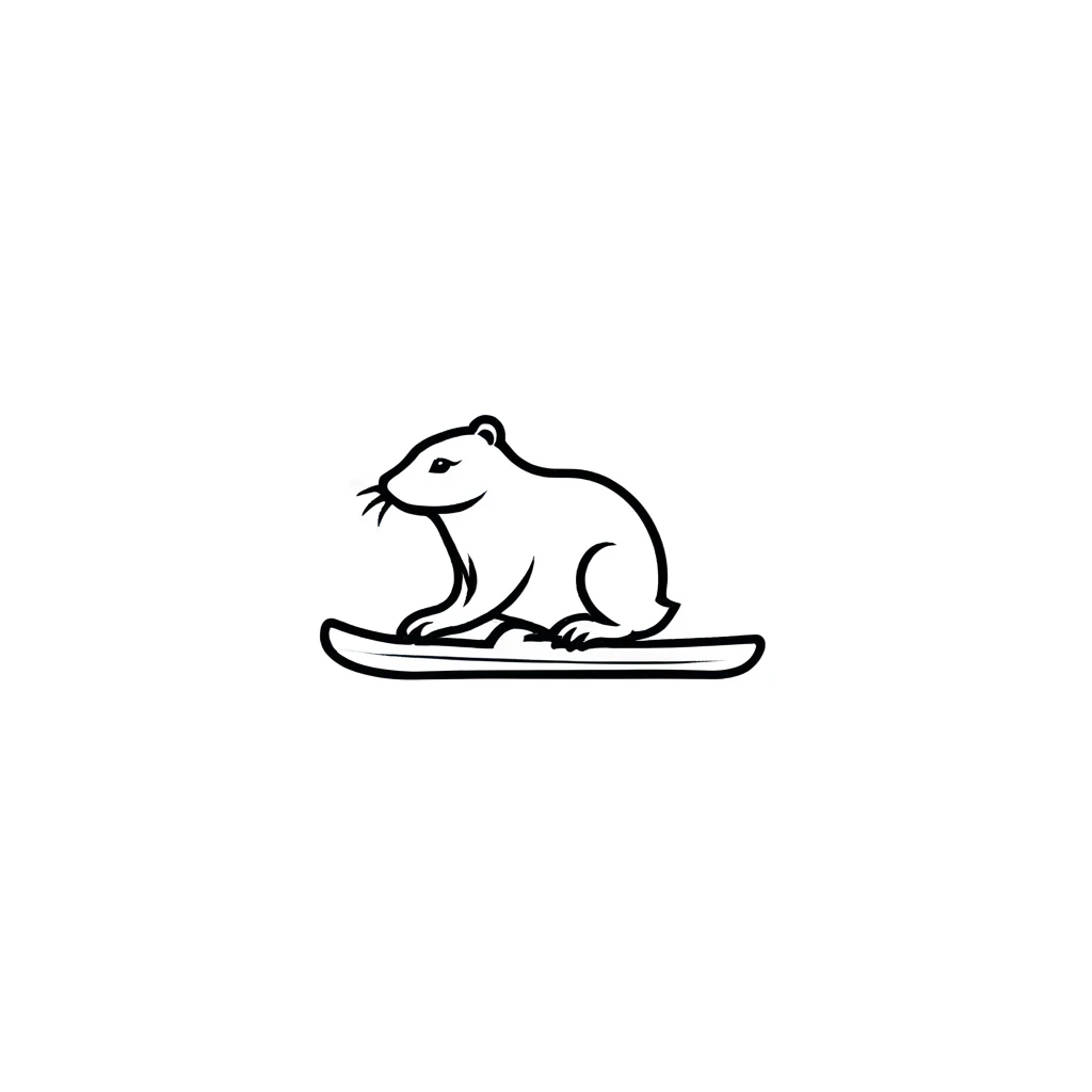 A highly detailed, photorealistic logo of a beaver wearing a shoe, set against a dark black background