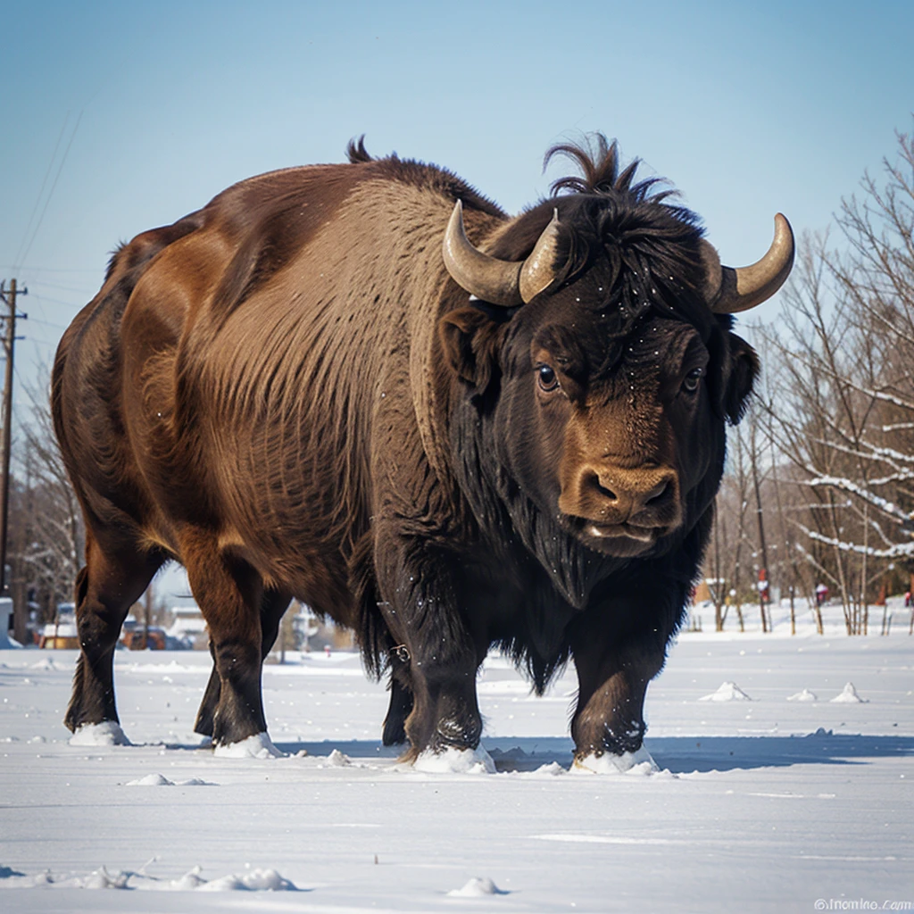 cute little cartoon buffalo