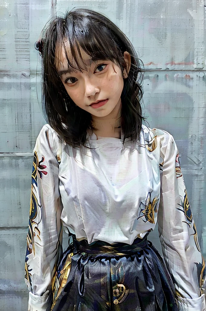 Perfect face, brown eyes and hair, have a pony, Not wearing shirts and trousers, Freya JKT48