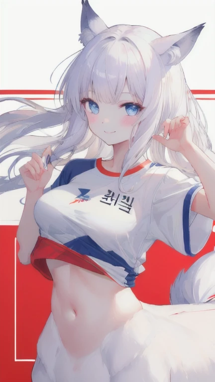 (best quality, masterpiece), 1 girl, centaur, It takes, White skin, Korean , Smiling, Athletic Competition,
exposing the abdomen,belly on t-shirt, 아름다운 소녀 perfect wolf photo, perfect wolf photo