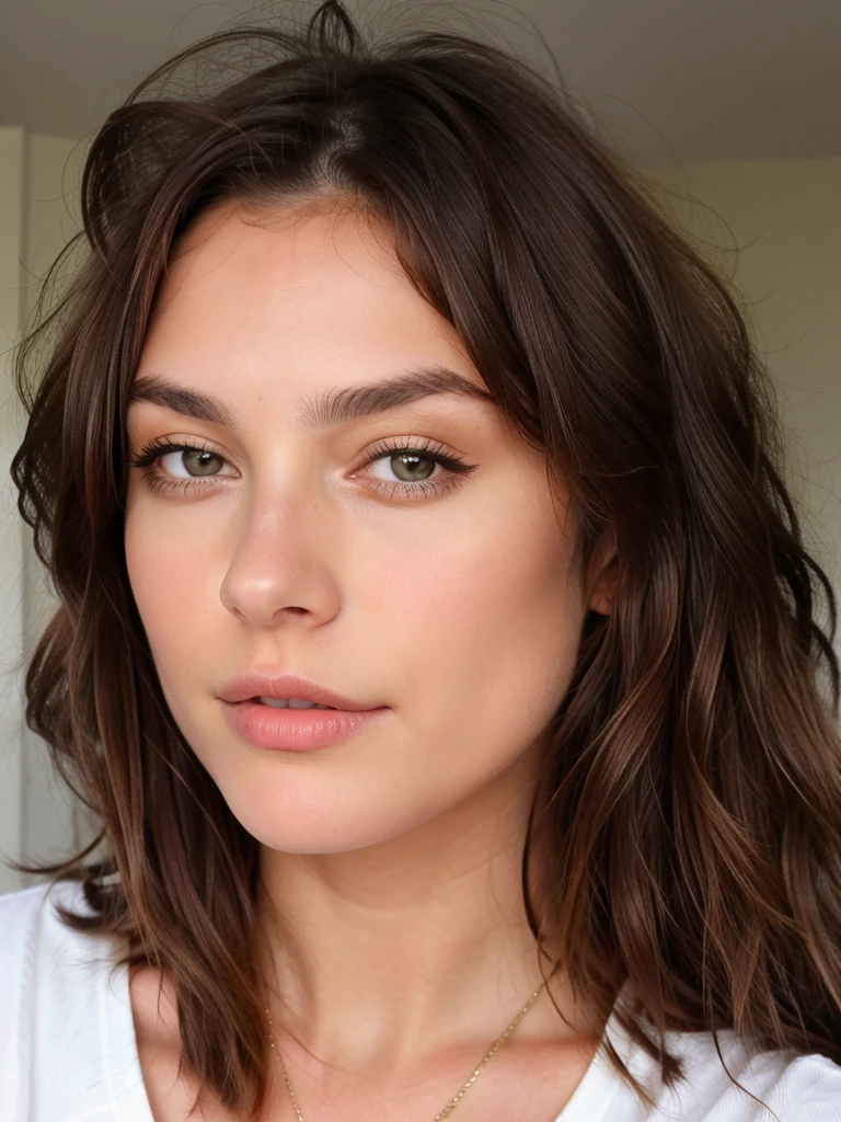 photo de Belle brune, very detailed, 22 ans, pull en laine sexy, natural wavy hair, Brown eyes, high resolution, head of&#39;artwork, best quality, intricate details, very detailed, sharpness, detailed skin, texture de peau realistic, texture, detailed eyes, Professionnel, 4K,, shot with Canon, 85mm, Kodak Vision Color, corps parfaitement ajusté , extremely detailed, la photographie_\(ultra\), photorealistic, realistic, Post-traitement, Maximum details, roughness, real life, ultra realistic, photorealism, la photographie, 8K  UHD, la photographie, tetas grandes
