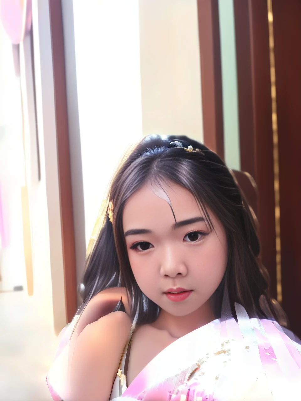best quality, masterpiece, highres, 1girl,china wedding dress,hair ornament,necklace, jewelry,Beautiful face,upon_body, tyndall effect,photorealistic, dark studio, rim lighting, two tone lighting,(high detailed skin:1.2), 8k uhd, dslr, soft lighting, high quality, volumetric lighting, candid, Photograph, high resolution, 4k, 8k, Bokeh