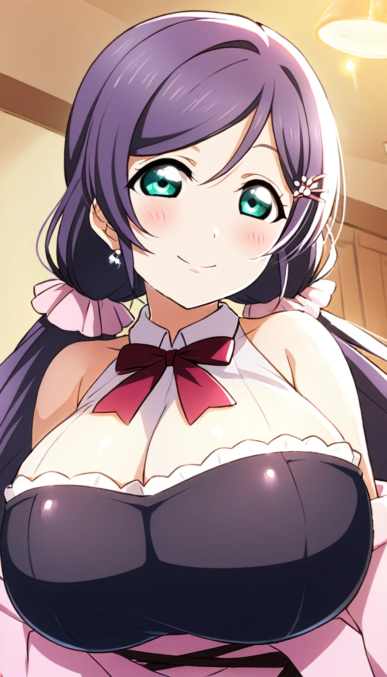 16k,1girl, id_nozomi_tojo, ,(((big breast))),light smile,breast focus,thick thighs, blush, 