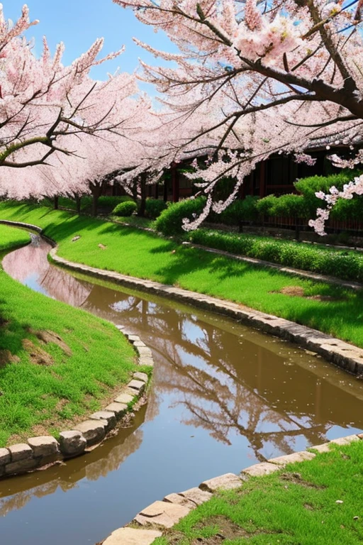 China's ancient peach blossom garden,UHD ,4k, 8k