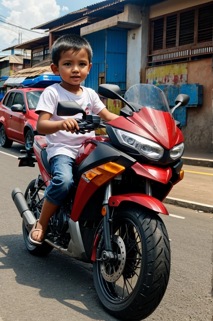 animasi anak anak naik motor