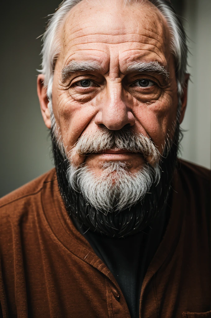 Old bearded man grandfather 4k