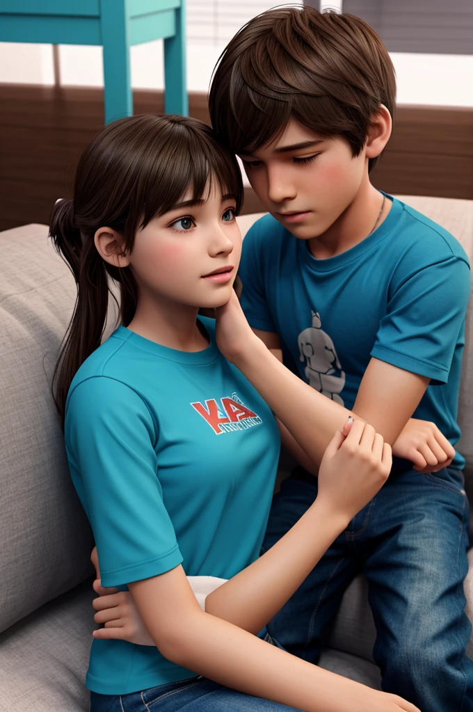 A boy and a girl talking together, both 30 years old 3D animation photo