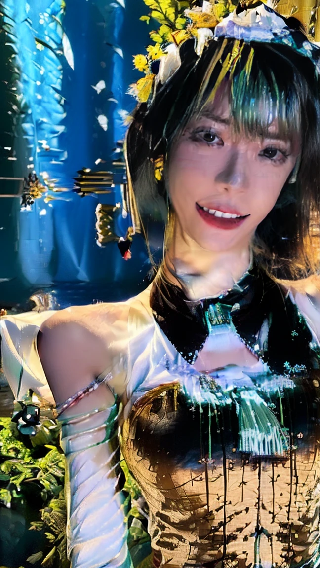 8K resolution, Surreal, Very detailed, high quality,Perfect Anatomy, (girl: 1.1), girl1名, Beautiful Japanese Women,18-year-old, Shinwes, Detailed face, Long Hair, (Huge breasts),(Wide Hips), (White swimming race suit :1.3), (Camel Toe), cute, Japanese idol faces, smile,(((Fold your arms in front of your chest:1.3)))
