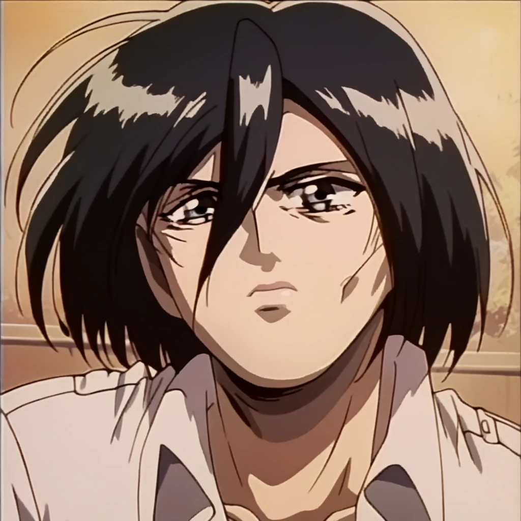 (Mikasa Ackerman from attack on Titan), (high detail), ((half body))