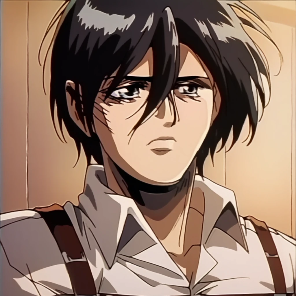 (Mikasa Ackerman from attack on Titan), (high detail), ((half body))