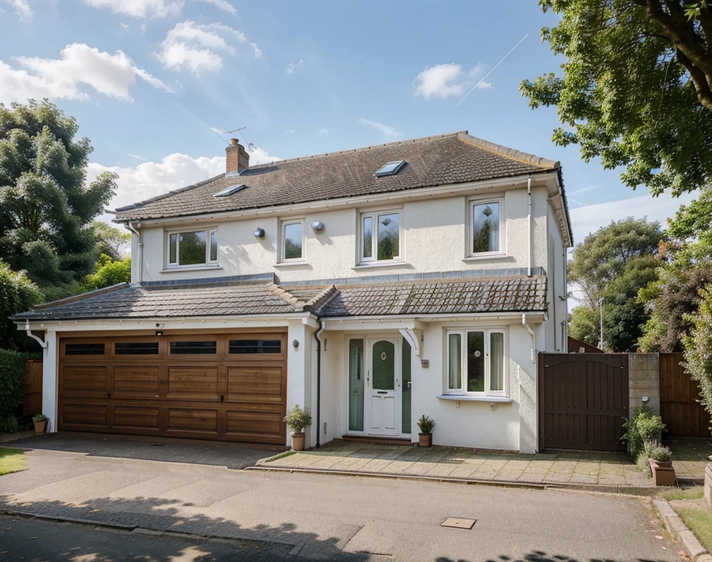 a beautiful three bedroom house in small English town, with beautiful nature. House has a garage at the corner, Big window on the first floor, stairs leading to the main door and portico. Medium size house. Single storey house. Car parking areaon the side
