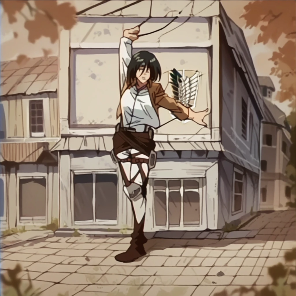 (Mikasa Ackerman from attack on Titan), (high detail), ((full body))