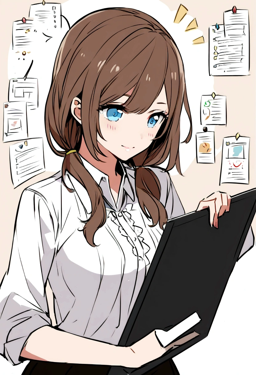 Emma
Appearance: Emma is a young woman in her mid-twenties with long, wavy brown hair and bright blue eyes that reflect her creativity and focus. She usually wears elegant, practical clothing such as a white blouse and tailored pants.
Personality: Emma is the creative mind behind innovative ideas. She has a keen eye for detail and is capable of transforming abstract concepts into actionable plans. Calm and confident, she enjoys helping others see their potential.
Role in the Scenario: Emma is seen working intently on a digital drawing board, sketching out mind maps and ideas for digital products. Her role highlights the creative process of generating and developing new product ideas.