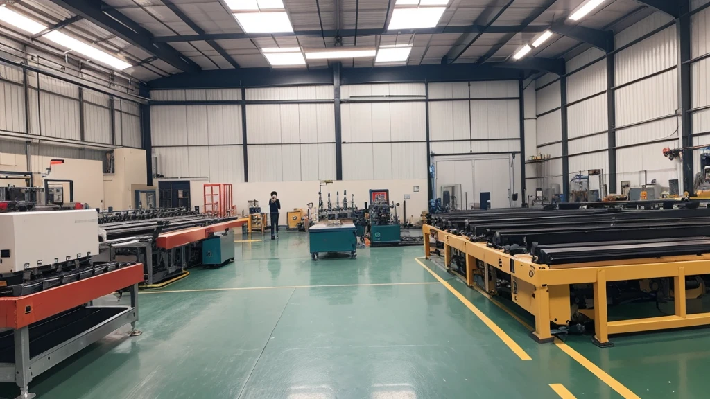 Punching machine is in production、Standard factory building,Gray ground