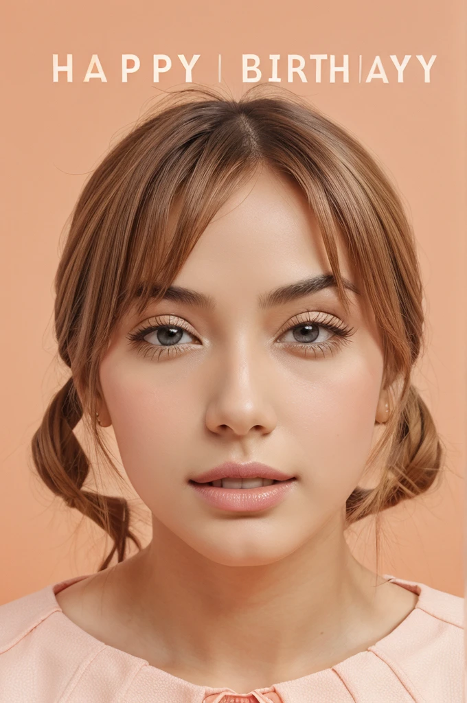 Happy Birthday poster with peach colour background