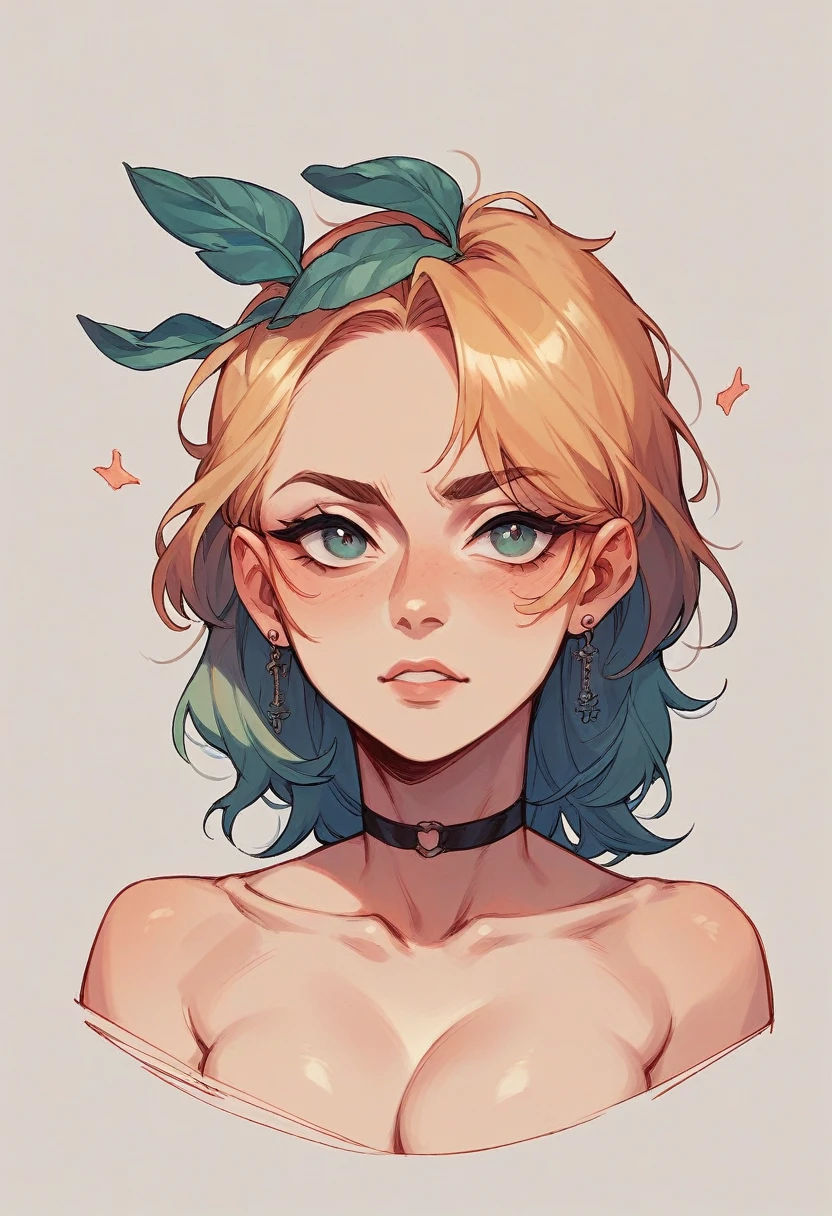A girl half nude
