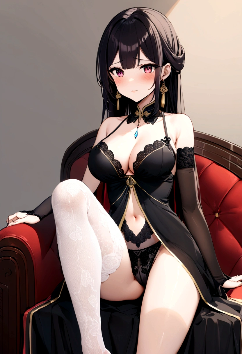 Ultimate Douluo Lan Xuanyu sexy evening dress,Lace hollow transparent camisole underwear,dark,Nervous fun,sitting posture,Lan Xuanyu women's clothing golden dragon princess,dark晚礼服高跟鞋,Sexy lace legs front splits