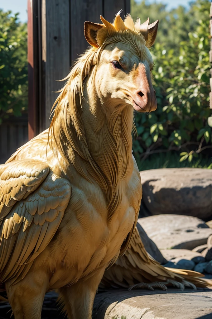 (realistic golden rooster)
