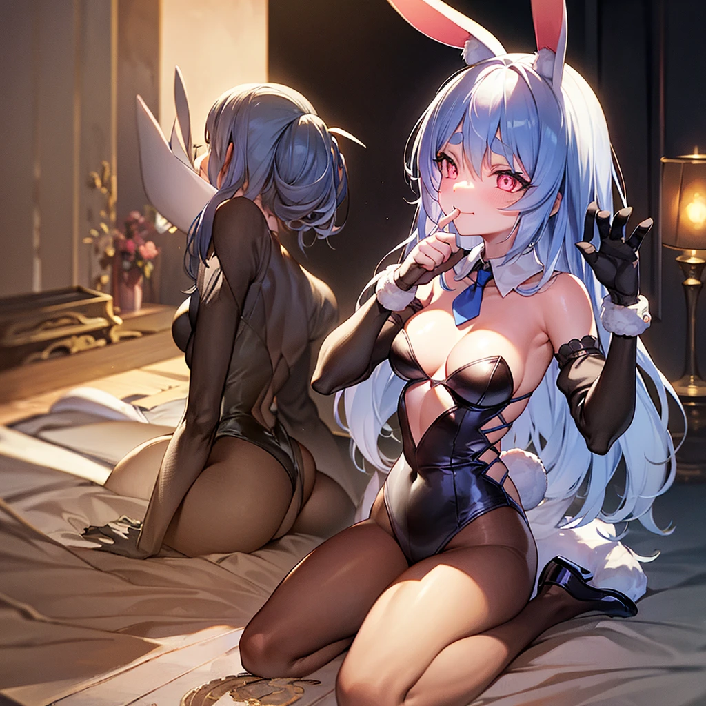 (masterpiece),(Highest quality),(Super detailed),(Best illustrations),(Best Shadow),(Absurd),(Detailed Background),(so beautiful), 16K, 8K,(Best illustrations),(Best Shadow), (so beautiful)Used Pekora, One person, alone, Big Breasts, , , , fluorescent pink eyes, , , , Oculogyric crisis, , empty eyes, blank eyes, Perfect figure, , paw pose, Arched back, , , orgasm, afterglow, erotic smile, , , Open your mouth languidly,Blue Hair,Bunny ears, , , , Sexy posture, dynamic pose, , cross-eyed, rolling eyes, , water eyes, , , Put your chest close, , , saliva trail, , shiny skin, A sex slave who fawns over her master, , , , torogao, ahegao, BREAK, , Dramatic lighting, , , , night, , Hypnosis assignment, Torrent of Light, mysterious, spoken heart,