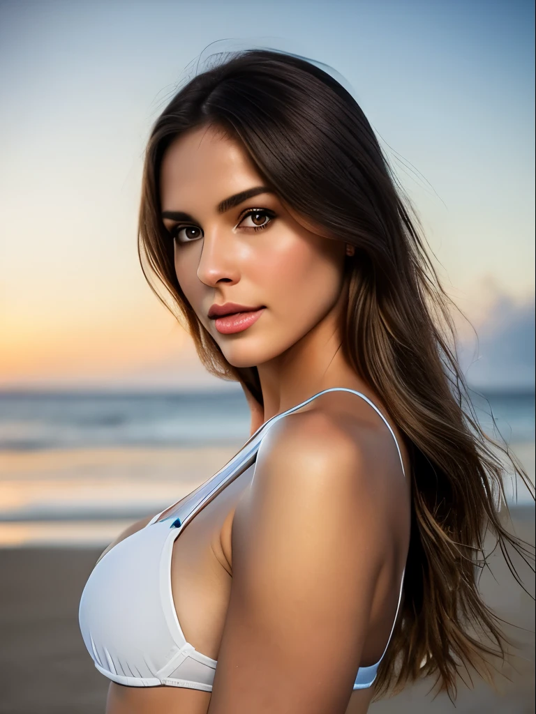 Ultra realistic cinematic soft Rembrandt light and ultra detailed golden hour portrait, best quality, 8K, masutepiece, ultra HD | |: 1.3), 1 stunning 38 year old girl beautiful legendary super fashion model in a  micro brazilian view through transparent bikini in a glamorous caribbean beach legends of clear water photoshoot, Light white blonde hair, Pull vigorously, hair behind ear, cabelo sobre shoulders, long  hair, Slender Body Type, face ultradetailed, delicate lips, moderately large breasts, Beautiful  eyes, double eyelids, batons, blush up ,grey-eyed ,perfect glossy shiny skins, flawless skin,White skin of,perspired,Invite your gaze, chest,Ultra-thin pointer, Ultra-thin fingers, pretty legs 、Halfway through the consultation，moderate breast, The expression seems sexual，I really liked, [[[[small Brazilian bikini]]]], [[[[chest]]]], [[[[Neck strap]]]], [[[[shoulders]]]], [[[[micro bikini]]]], [[[[moderate breasts]]]], [[[[sexual excitement]]]], [[[[provocative pose]]]], [[[[Perfect set detailed body]]]], ((((cinematic look)))), sex, sex, sex