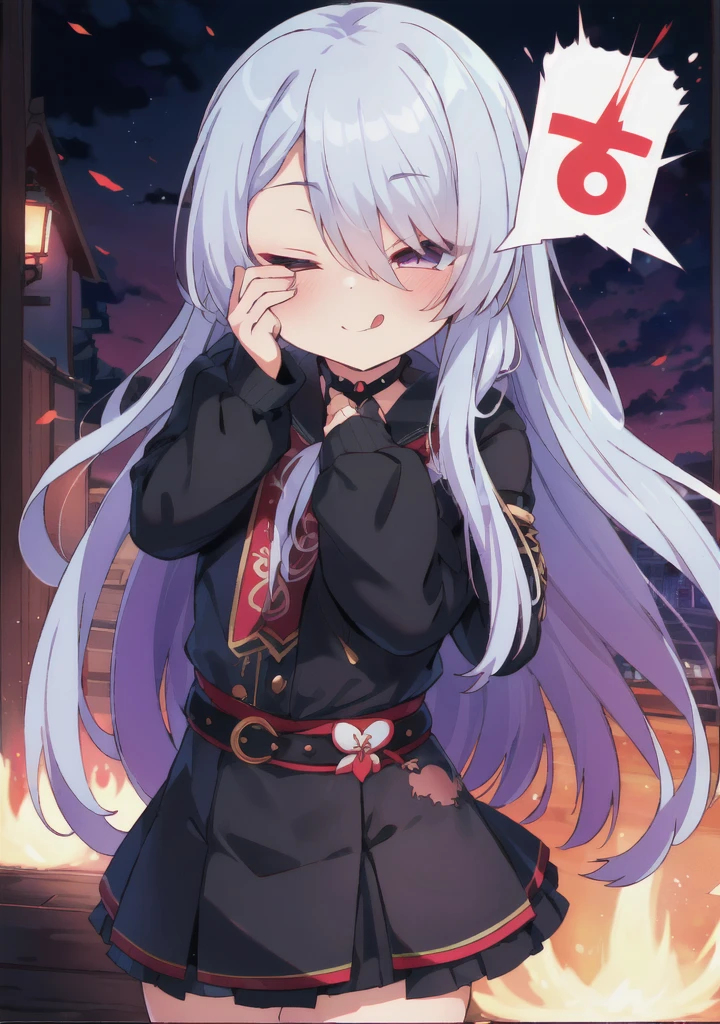(((Characteristic clothing))),(((high quality))),Unshaven, Cloudy eyes,Anime Style,Long Tongue,Sticking out tongue,Obscene lines,Fallen into evil,Sexual,clumsy smile,((Unshavenの髪)),((((Long hair that covers the eyes)))),transformation,Long Hair,Attention to detail,sexy,Functional