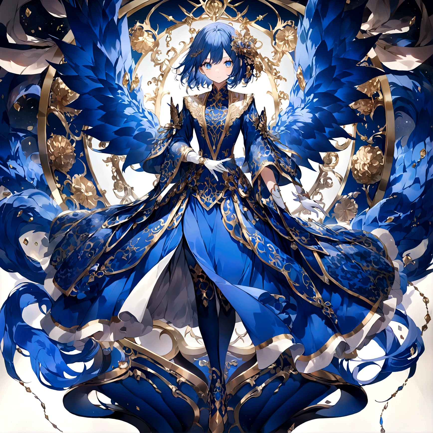 Behind the blue-haired boy,It's a blue dragon