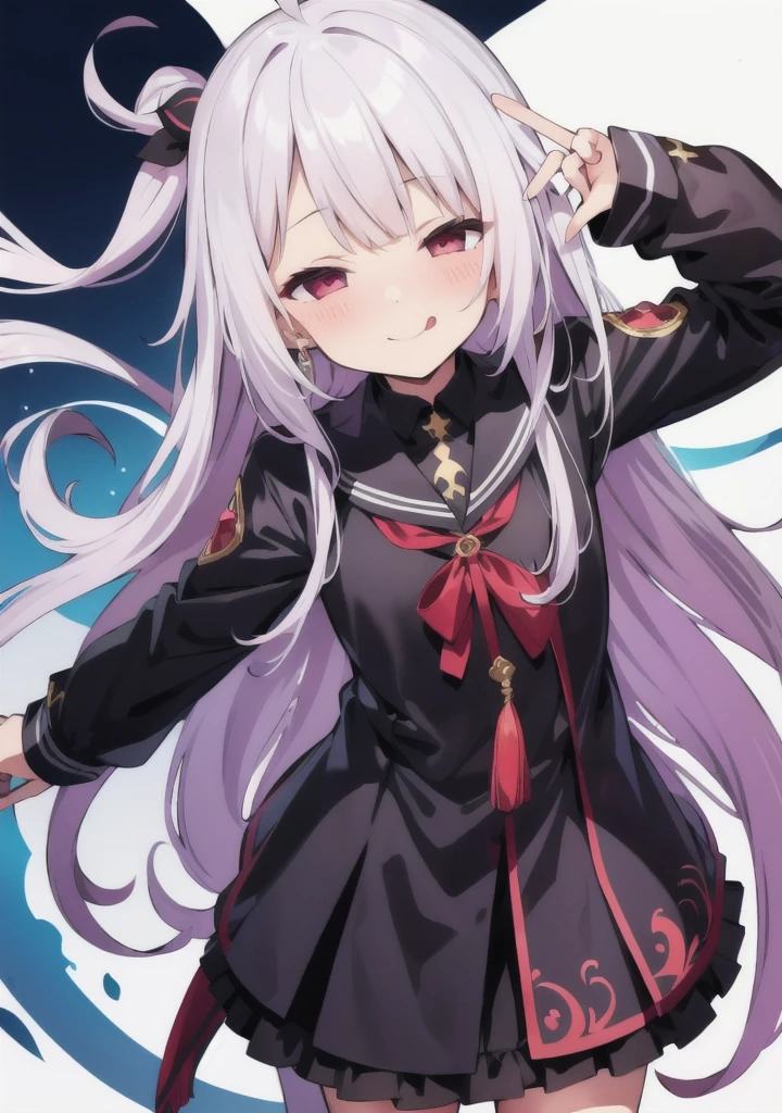 ((Characteristic clothing)),(((high quality))),Unshaven, Cloudy eyes,Anime Style,Long Tongue,Sticking out tongue,Obscene lines,Fallen into evil,Sexual,clumsy smile,((Unshavenの髪)),((((Long hair that covers the eyes)))),transformation,Long Hair,Attention to detail,sexy,Functional,Ahogeたくさん,Ahoge