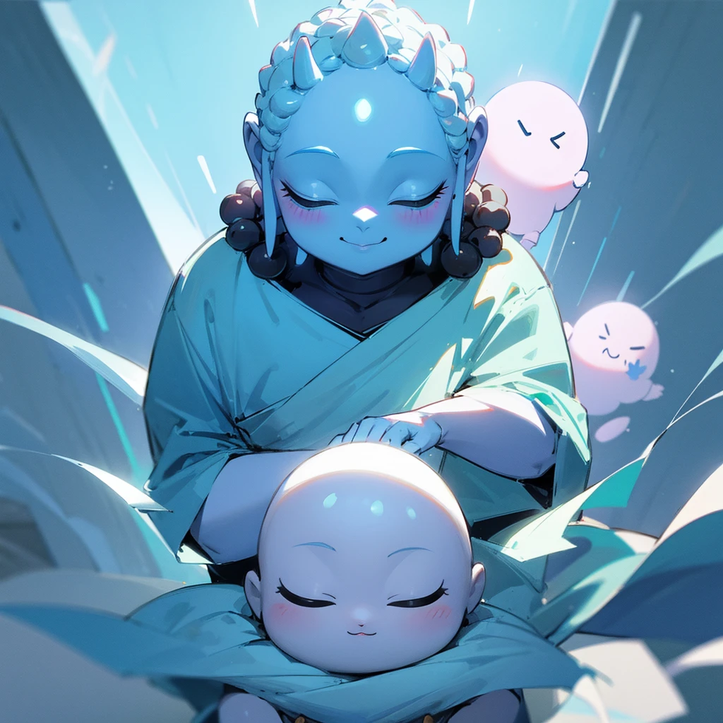 Void Buddha Cute Light Blue