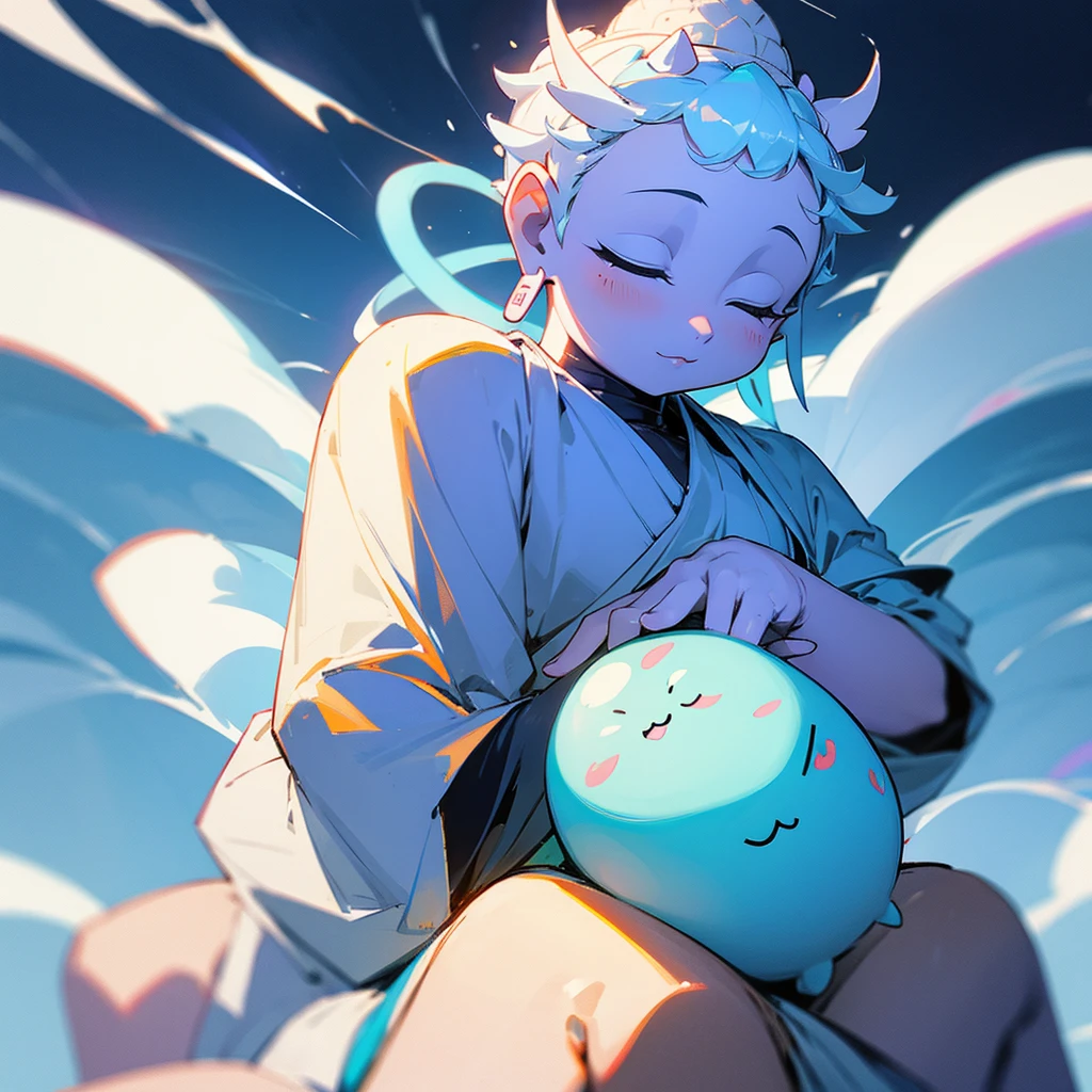 Void Buddha Cute Light Blue