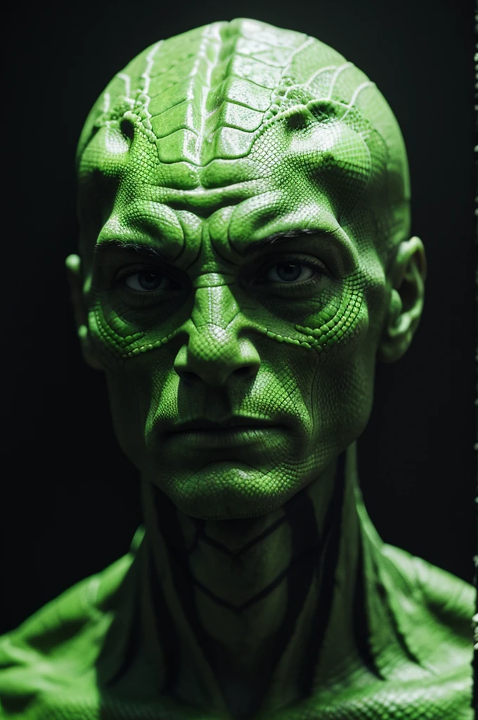 Man human body and face reptile