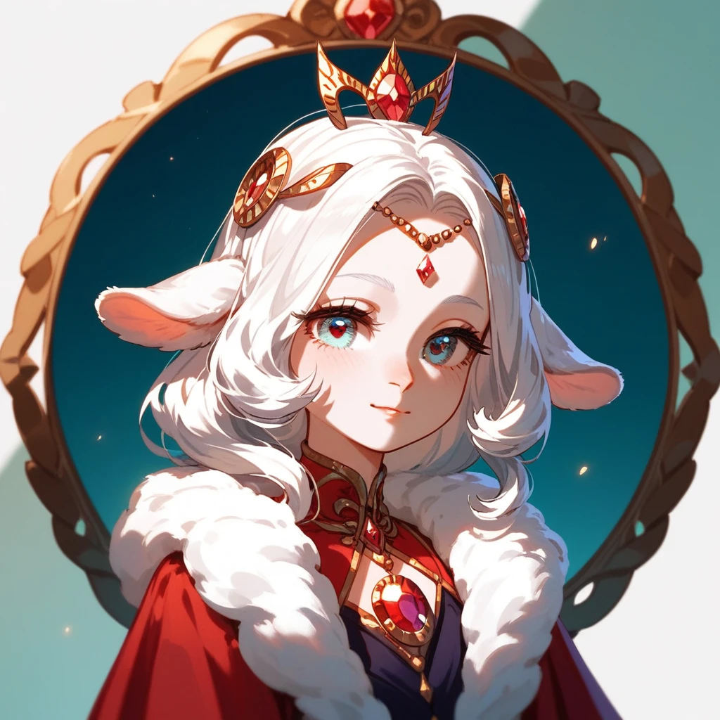 Alexandrite, fluffy lamb with a shimmering forehead jewel (score_9,score_8_up,score_7_up,score_6_up,score_5_up,score_4_up)