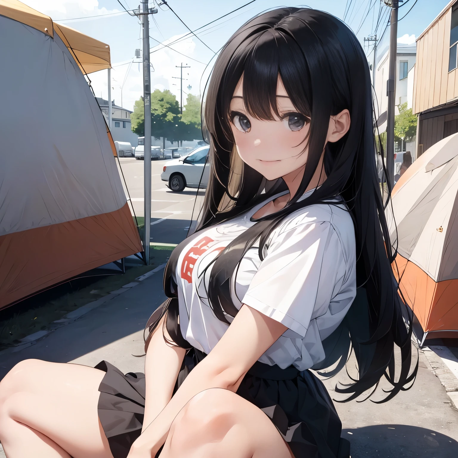 Highest quality，masterpiece，Ultra-high resolution，Perfect Anatomy,（Faithfulness：1.4），RAW Photos，smile，Long hair girls kids，Woman with long hair and 2 year old girl with short hair，（Large Breasts:1.6）、(Woman and , Mom and long-haired daughter,Gorgeous mother and crying girl,（Campsite on a sunny day、Private space）,Cowboy Shot,Cinema Lighting，Fashion model parents，Adorable，, (Browsing Caution:1.2)、(Rub the black-haired girl&#39;s breasts)、(Long-haired mother and long-haired daughter)、（Mother wearing a see-through jacket and daughter wearing a see-through shirt）